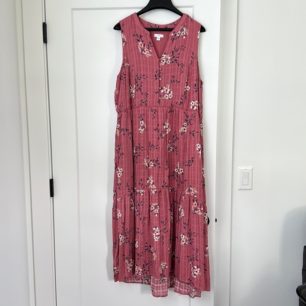 J Jill Floral Print Maxi Dress